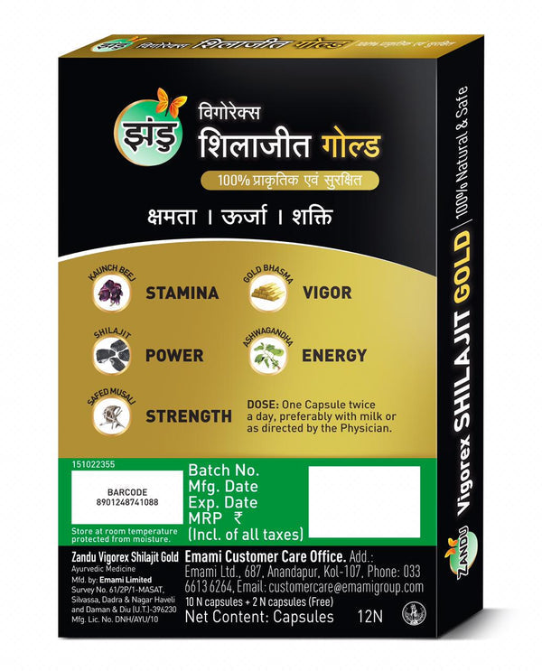 Zandu Vigorex Shilajit Gold Capsules - Pack of 2